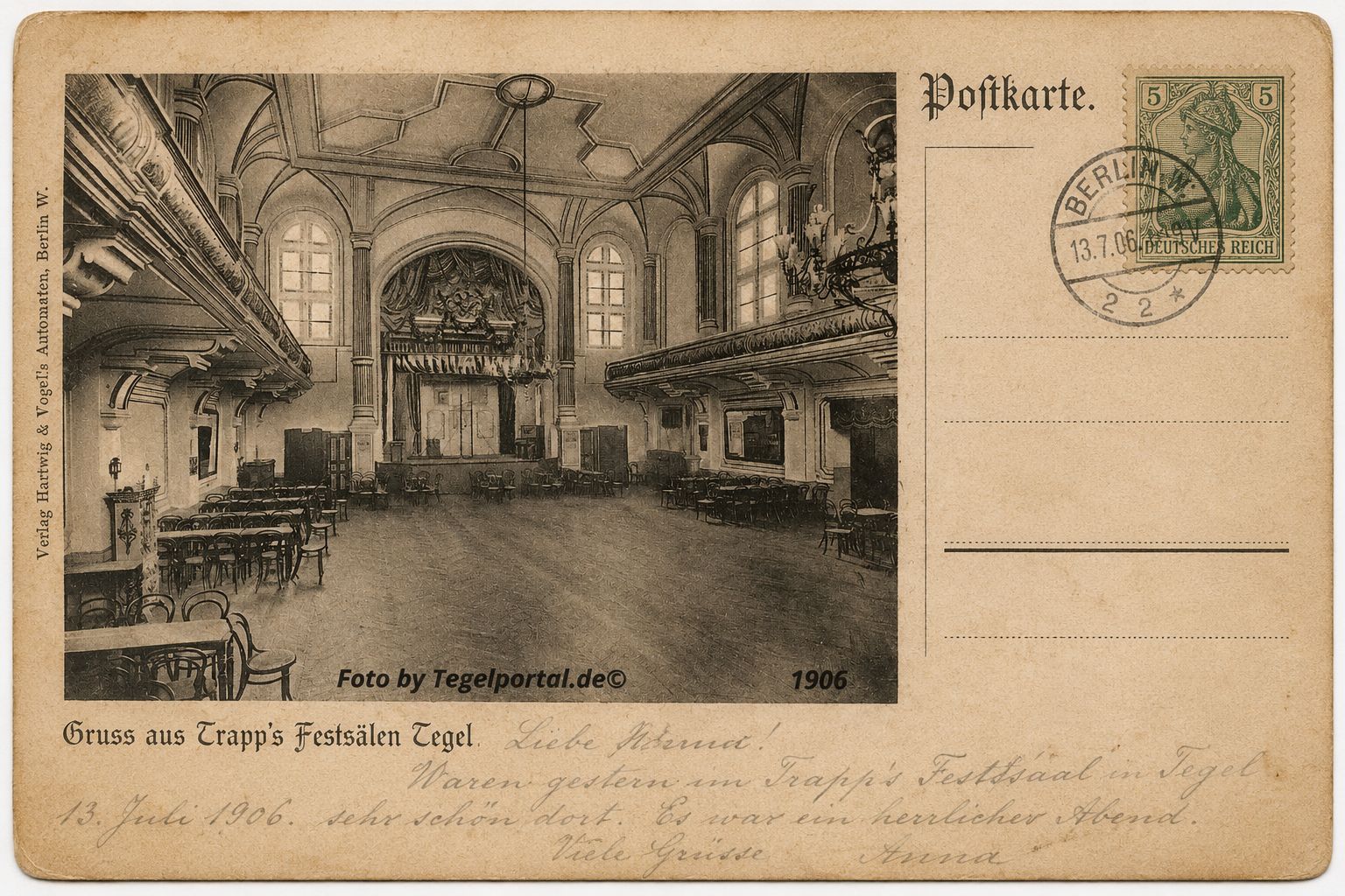 Festsaal 1901 in Tegel: Historische Eventlocation mit einzigartigem Ambiente